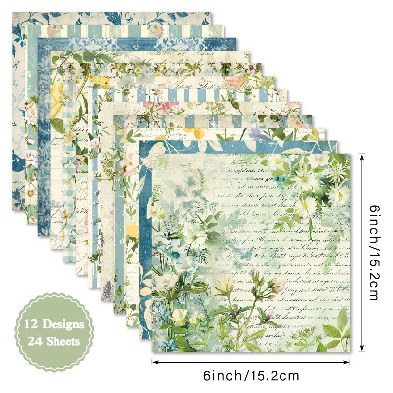 24pcs 6 Botany Scrapbook Paper Cardstock 04 24pcs 6 Botany Scrapbook Paper Cardstock 04