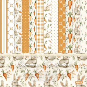 24pcs 6 Bunny Carrot Scrapbook Paper Cardstock 00