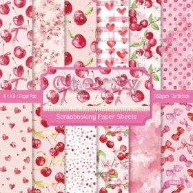 Sumflying Cherry 24PCS Scrapbook Paper & Cardstock