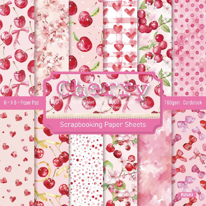 24pcs 6 Cherry Scrapbook Paper Cardstock 2 00 24pcs 6 Cherry Scrapbook Paper Cardstock 2 00