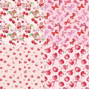 Sumflying Cherry 24PCS Scrapbook Paper & Cardstock 24pcs 6 Cherry Scrapbook Paper Cardstock 2 05