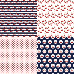 Sumflying Cherry 24PCS Scrapbook Paper & Cardstock 24pcs 6 Cherry Scrapbook Paper Cardstock 02