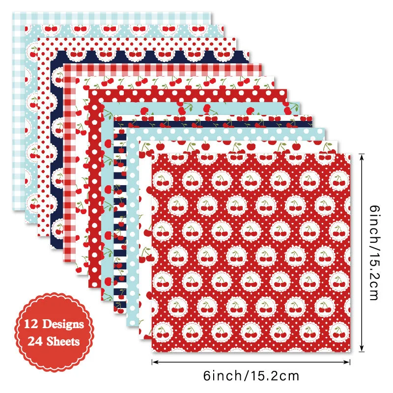 24pcs 6 Cherry Scrapbook Paper Cardstock 04 24pcs 6 Cherry Scrapbook Paper Cardstock 04