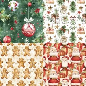 24pcs 6 Christmas Decorations Scrapbook Paper Cardstock 01