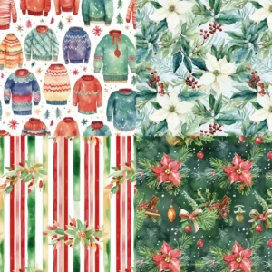 24pcs 6 Christmas Decorations Scrapbook Paper Cardstock 02