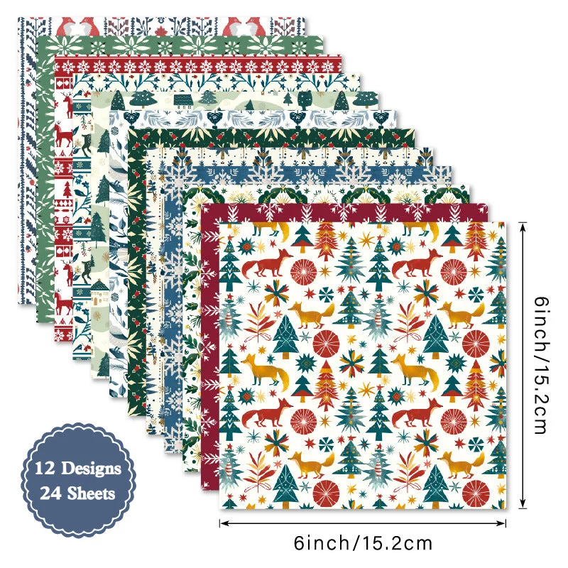 24pcs 6 Christmas Scrapbook Paper Cardstock 5 02 24pcs 6 Christmas Scrapbook Paper Cardstock 5 02