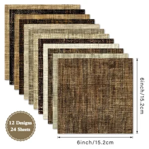 Sumflying Cloth 24PCS Scrapbook Paper & Cardstock 24pcs 6 Cloth Scrapbook Paper Cardstock 04