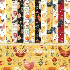24pcs 6 Cluck Bloom Scrapbook Paper Cardstock 00