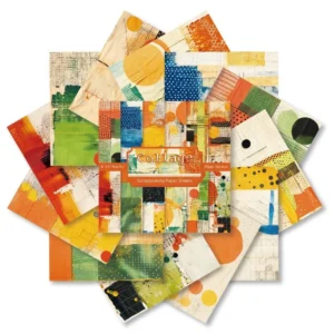 Sumflying Collage 24PCS Scrapbook Paper & Cardstock 24pcs 6 Collage Scrapbook Paper Cardstock 1 08