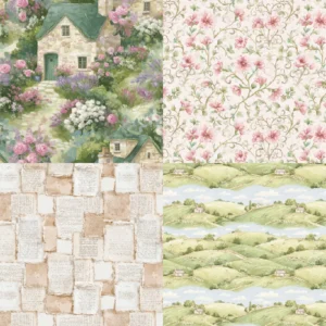 24pcs 6 Country Garden Scrapbook Paper Cardstock 05