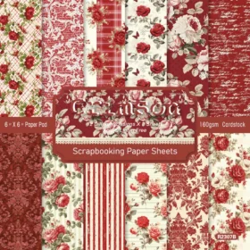 Sumflying Crimson 24PCS Scrapbook Paper & Cardstock