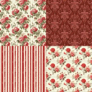 24pcs 6 Crimson Scrapbook Paper Cardstock 03