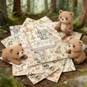 Sumflying Critter 24PCS Scrapbook Paper & Cardstock 24pcs 6 Critter Scrapbook Paper Cardstock 04