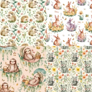 Sumflying Critter 24PCS Scrapbook Paper & Cardstock 24pcs 6 Critter Scrapbook Paper Cardstock 07