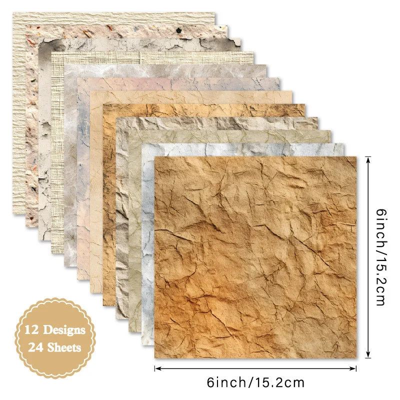 24pcs 6 Crumple Scrapbook Paper Cardstock 01 24pcs 6 Crumple Scrapbook Paper Cardstock 01