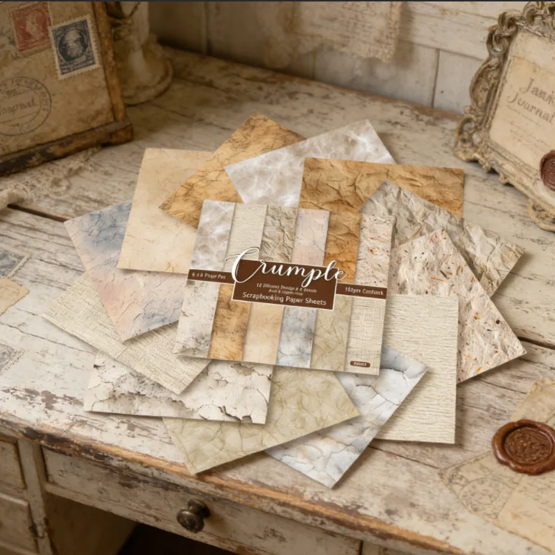 24pcs 6 Crumple Scrapbook Paper Cardstock 03 24pcs 6 Crumple Scrapbook Paper Cardstock 03