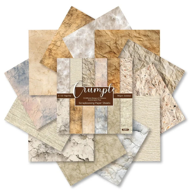 24pcs 6 Crumple Scrapbook Paper Cardstock 08 24pcs 6 Crumple Scrapbook Paper Cardstock 08