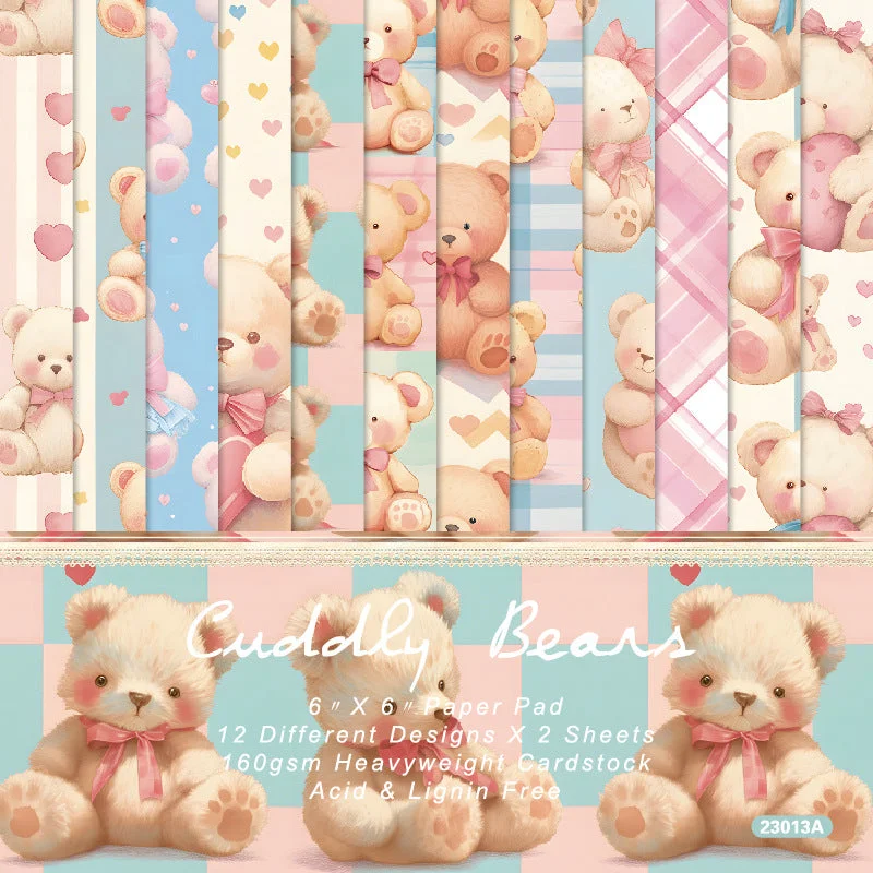 24pcs 6 Cuddly Bears Scrapbook Paper Cardstock 00 24pcs 6 Cuddly Bears Scrapbook Paper Cardstock 00