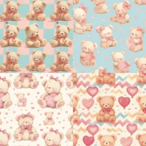24pcs 6 Cuddly Bears Scrapbook Paper Cardstock 01