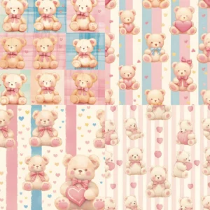 Sumflying Cuddly Bears 24PCS Scrapbook Paper & Cardstock 24pcs 6 Cuddly Bears Scrapbook Paper Cardstock 02