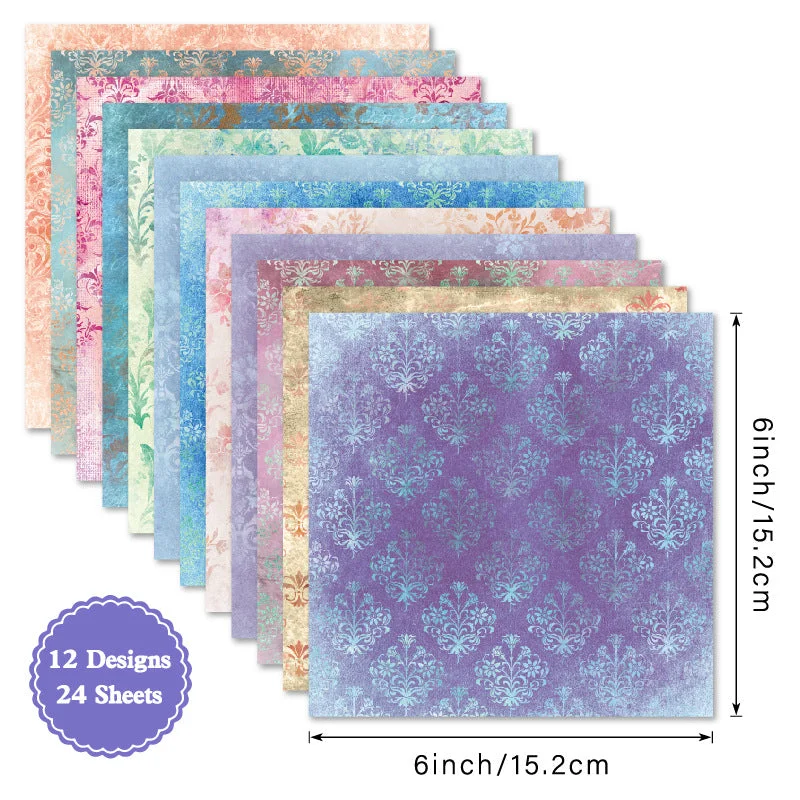 24pcs 6 Damask Scrapbook Paper Cardstock 01 24pcs 6 Damask Scrapbook Paper Cardstock 01