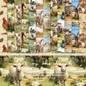 Sumflying Days On The Ranch 24PCS Scrapbook Paper & Cardstock