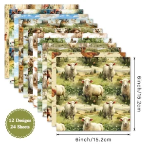 24pcs 6 Days On The Ranch Scrapbook Paper Cardstock 04