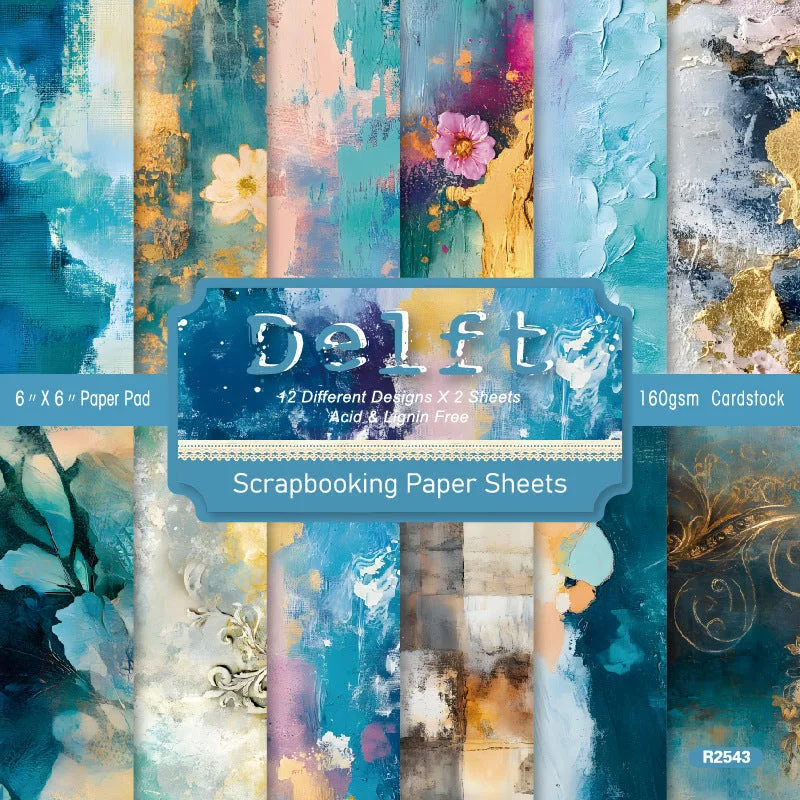 24pcs 6 Delft Scrapbook Paper Cardstock 00 24pcs 6 Delft Scrapbook Paper Cardstock 00