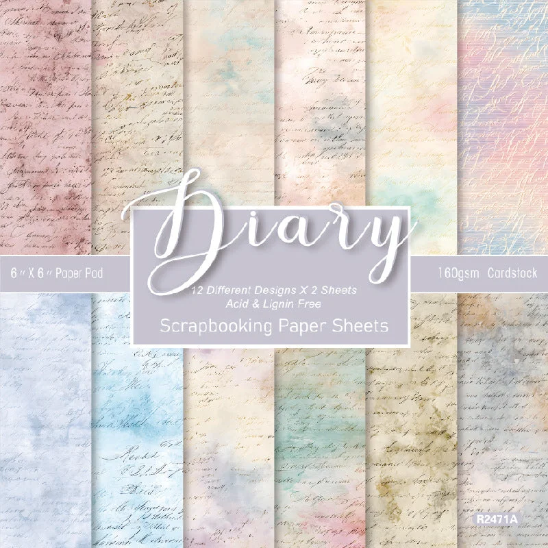 24pcs 6 Diary Scrapbook Paper Cardstock 00 24pcs 6 Diary Scrapbook Paper Cardstock 00