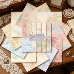 Sumflying Diary 24PCS Scrapbook Paper & Cardstock 24pcs 6 Diary Scrapbook Paper Cardstock 04