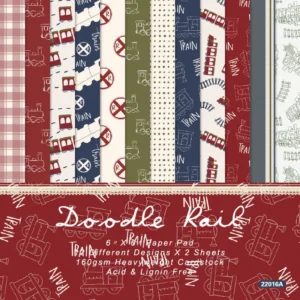 24pcs 6 Doodle Rail Scrapbook Paper Cardstock 00