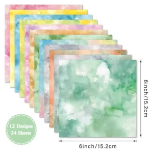 Sumflying Dreamy Washes 24PCS Scrapbook Paper & Cardstock 24pcs 6 Dreamy Washes Scrapbook Paper Cardstock 04