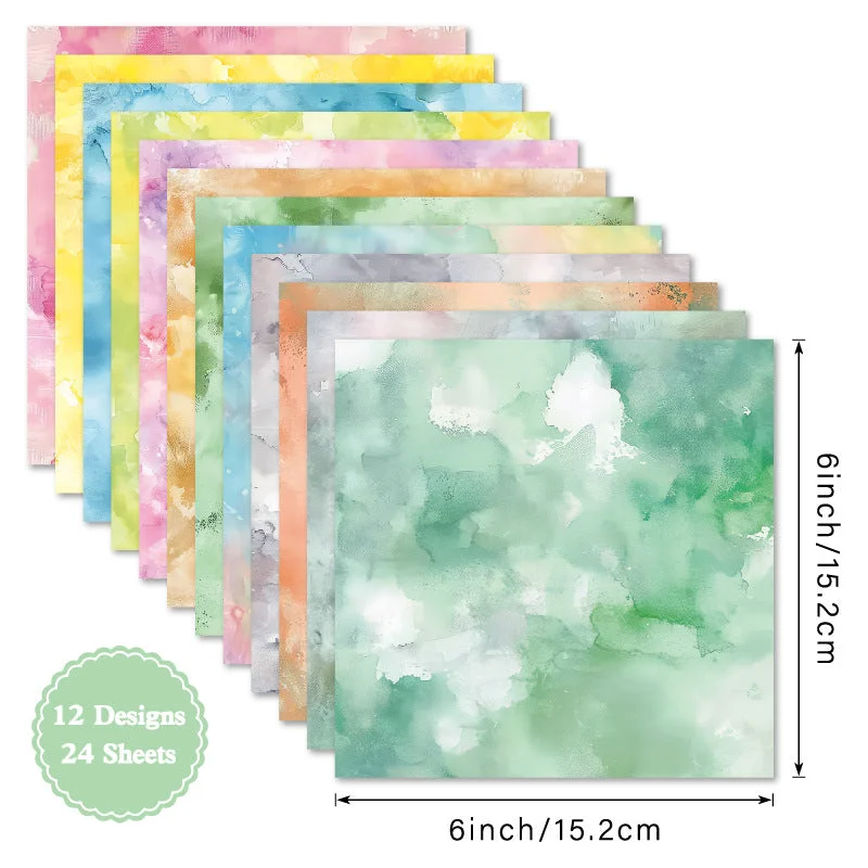 24pcs 6 Dreamy Washes Scrapbook Paper Cardstock 04 24pcs 6 Dreamy Washes Scrapbook Paper Cardstock 04