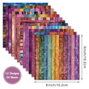 Sumflying Eclat 24PCS Scrapbook Paper & Cardstock 24pcs 6 Eclat Scrapbook Paper Cardstock 04
