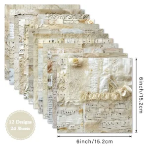 Sumflying Embossed Lace 24PCS Scrapbook Paper & Cardstock 24pcs 6 Embossed Lace Scrapbook Paper Cardstock 04