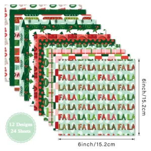 24pcs 6 Feeling Merry Scrapbook Paper Cardstock 1 04