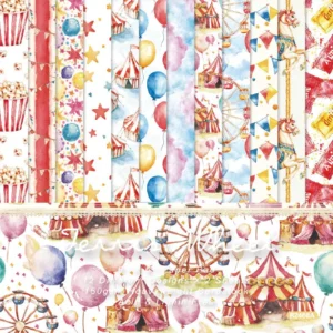 24pcs 6 Ferris Wheel Scrapbook Paper Cardstock 00