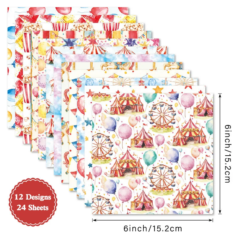 24pcs 6 Ferris Wheel Scrapbook Paper Cardstock 01 24pcs 6 Ferris Wheel Scrapbook Paper Cardstock 01