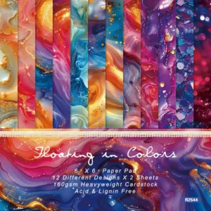 24pcs 6 Floating In Colors Scrapbook Paper Cardstock 00