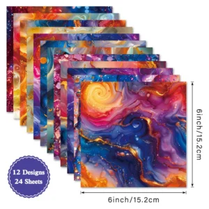 Sumflying Floating In Colors 24PCS Scrapbook Paper & Cardstock 24pcs 6 Floating In Colors Scrapbook Paper Cardstock 04