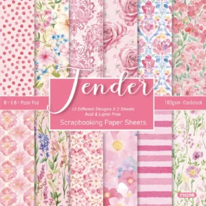 24pcs 6 Floral Scrapbook Paper Cardstock 00