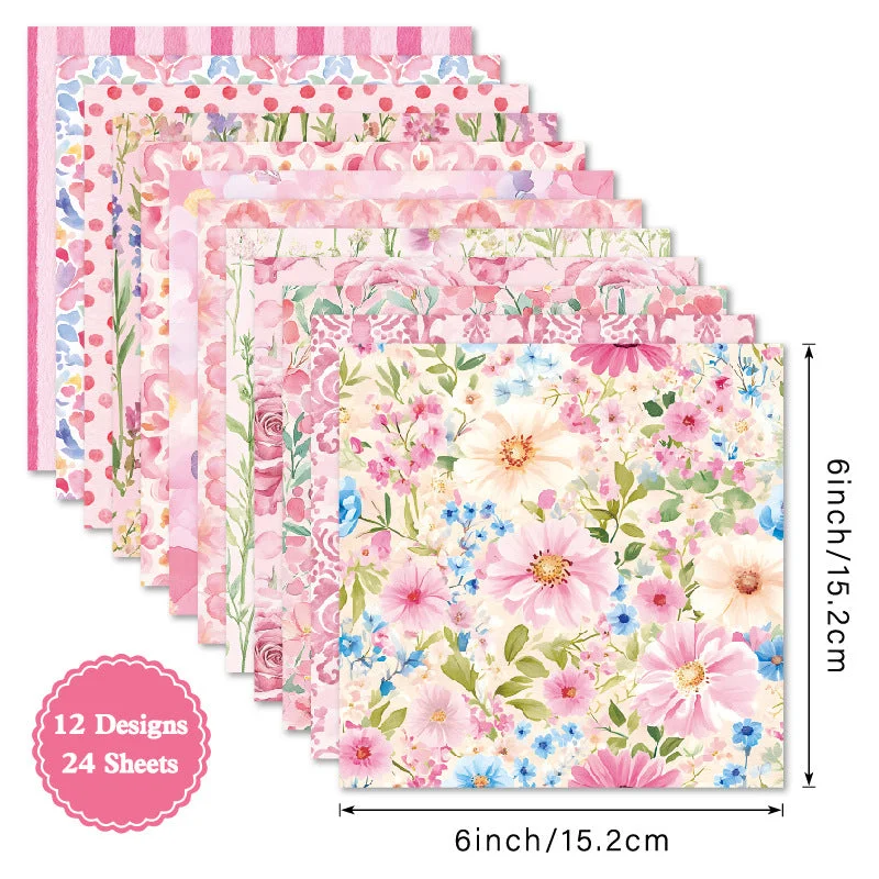 24pcs 6 Floral Scrapbook Paper Cardstock 01 24pcs 6 Floral Scrapbook Paper Cardstock 01