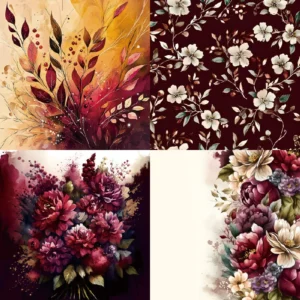 Sumflying Flowers 24PCS Scrapbook Paper & Cardstock 24pcs 6 Flowers Scrapbook Paper Cardstock 1 02