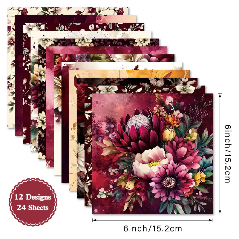 24pcs 6 Flowers Scrapbook Paper Cardstock 1 04 24pcs 6 Flowers Scrapbook Paper Cardstock 1 04