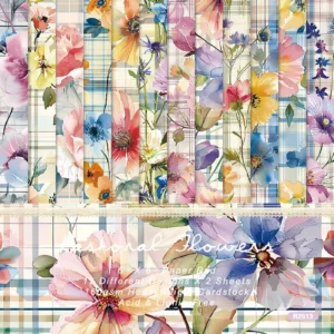 24pcs 6 Flowers Scrapbook Paper Cardstock 00
