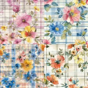 Sumflying Flowers 24PCS Scrapbook Paper & Cardstock 24pcs 6 Flowers Scrapbook Paper Cardstock 02