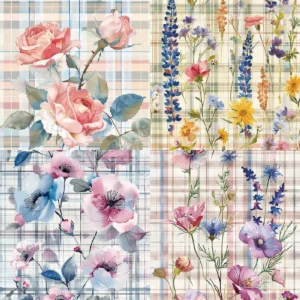 Sumflying Flowers 24PCS Scrapbook Paper & Cardstock 24pcs 6 Flowers Scrapbook Paper Cardstock 03