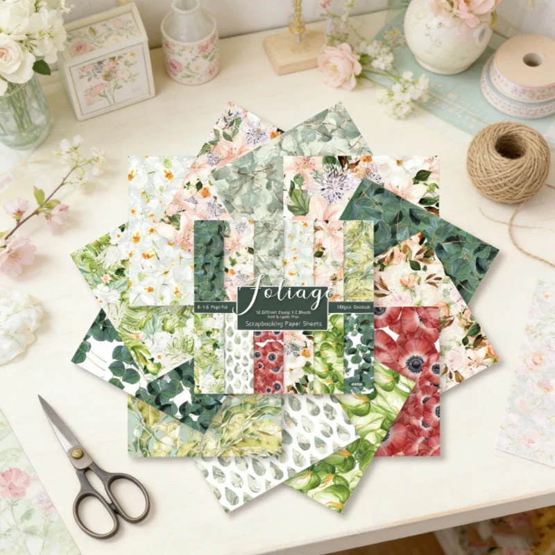 24pcs 6 Foliage Scrapbook Paper Cardstock 03 24pcs 6 Foliage Scrapbook Paper Cardstock 03