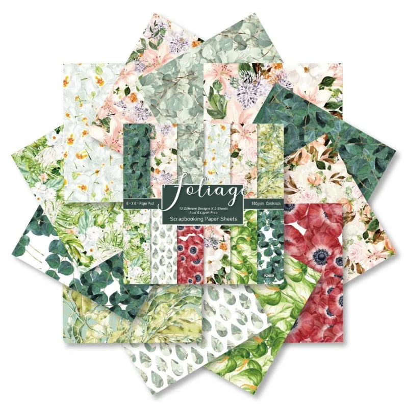 24pcs 6 Foliage Scrapbook Paper Cardstock 08 24pcs 6 Foliage Scrapbook Paper Cardstock 08