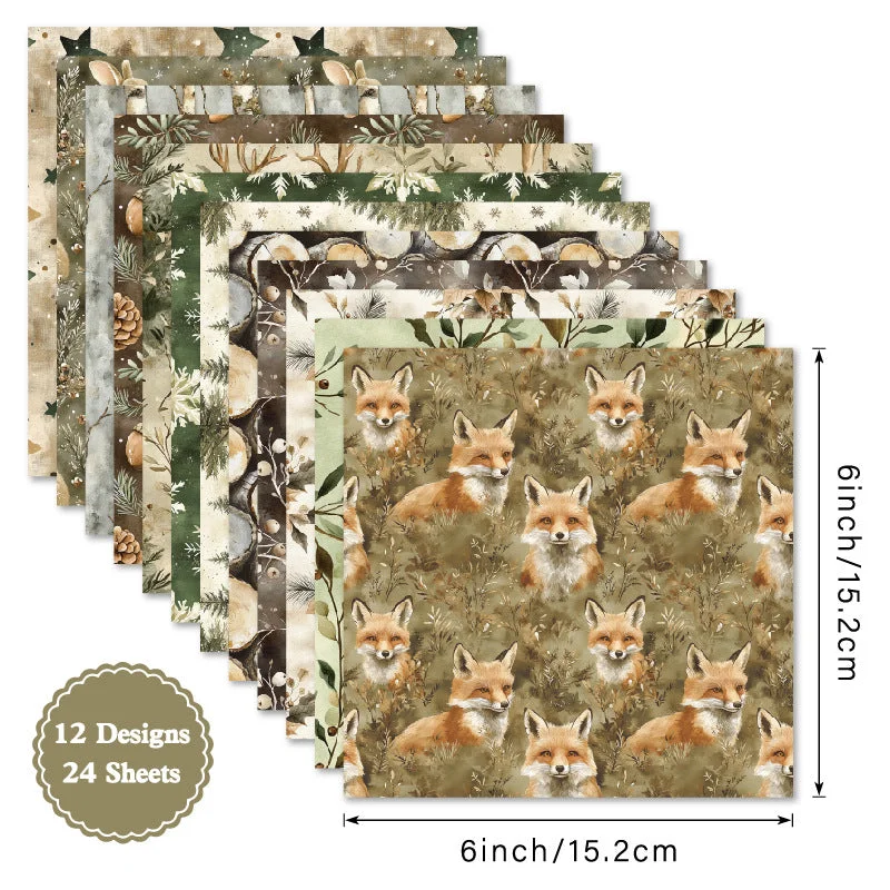 24pcs 6 Forest Scrapbook Paper Cardstock 04 24pcs 6 Forest Scrapbook Paper Cardstock 04